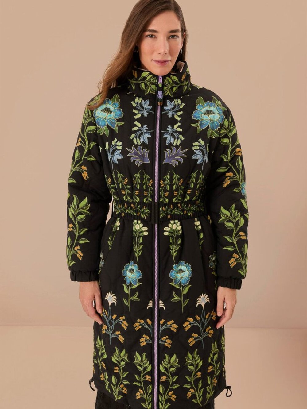 🖤 Rare FARM RIO Black Winter Garden Maxi Puffer Jacket sz XXS/XS/S NWT 🖤